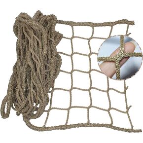 Safety Rope Net Child Safety Netting Protection Rope Netting Baseball Backstop Net Sports Barrier Netting Decor Net Brown Knotless
