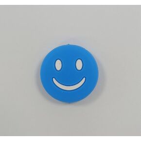 Blue Smiling Emoji Tennis Racket Vibration Dampener Soft Silicon Racket Dampener Cartoon Shape Tennis Racquet Shock Absorbers Tennis Racket for Racquetball