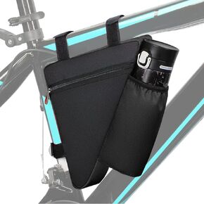 Bike Triangle Bike Bag - Black - Bicycle Accessories for Adult Bikes，Water Bottle Pocket， Waterproof