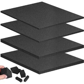 4 Pcs Polyurethane Foam Sheet, 16 x 12 x 1.5 in +16 x 12 x 2 in Tool Box Foam Inserts for Cases,2 Sizes Cuttable Pluck Foam Sheet,Packing Foam Sheets for Storage,DIY-Crafts,Toolbox,Jewelry,Camera