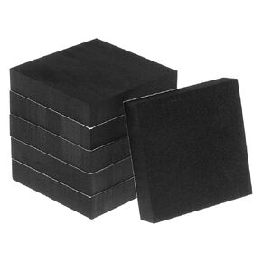 uxcell 6pcs Adhesive Rubber Padding Sheets 3/4 Inch Thick x 4 Inch Long Square Neoprene Foam Sheet Self Stick Non-Slip Anti Vibration Pads, Anti-Skid Noise