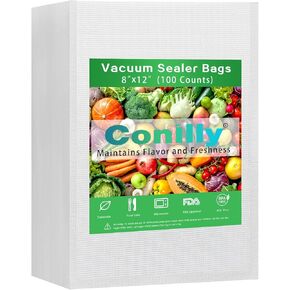 Vacuum Sealer Bags,100 Quart Size 6" X 10" Commercial Grade Sealer Bag, Bpa Free, Heavy Duty, Puncture Prevention, Great for Food Storage, Meal Prep or Sous Vide Cooking