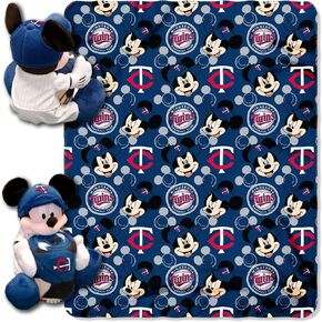 Officially Licensed MLB & Mickey Cobranded Hugger and Fleece Throw Blanket, Soft & Cozy, Washable, 40" x 50"