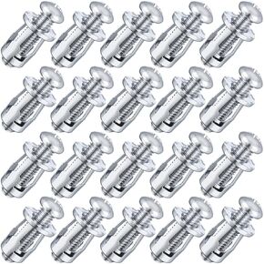 20pcs Expansion Screw Petal Nut, M8 x 30mm Corrosion-Resistant Jack Nuts, Insert Nuts Metal Petal Nuts for Hollow Wall Iron Plastic Polywood Pressboard Hardboard- Silver