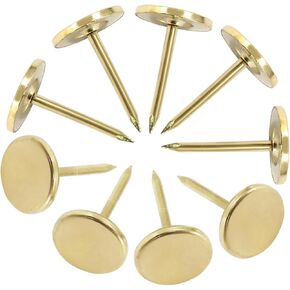 100 PCS 11mm x 17mm Bronze Flat Head Thumb Tacks, Vintage Upholstery Tacks Pushpin for Furniture Decor
