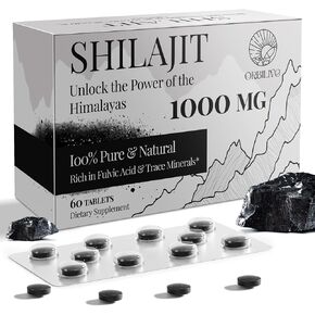 30,000 MG Shilajit Tablets, 100% Shilajit Pure Himalayan Organic, Shilajit for Men and Women Rich in Fulvic Acid & 85+ Trace Minerals, Himalayan Shilajit for Energy & Immune System, 120 Count
