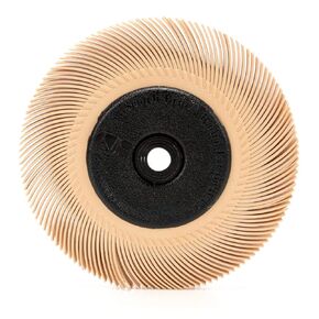 3M Radial Bristle Brush, 6 in x 7/16 in x 1 in 6 Micron with Adapter, Peach