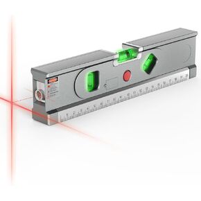 Laser Level, 2-in-1 Laser Level with Metric Rulers, Laser Level for Picture Hanging, 3 Laser Modes Magnetic Level Laser tool for Construction & Home Renovation