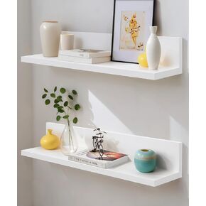 Afuly Long Floating Shelves for Wall, 30 Inch Storage Shelves Solid Wood for Living Room Bedroom Kitchen, Wall Mounted Large Shelf for Display Organizer, Coastal Beach Decor for Home (Blue)