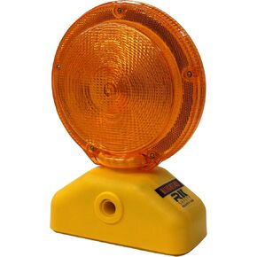 RK Safety BLIGHT4D Barricade Light, D-cell with Photocell, 3-Way Switch, Yellow Case/Red Lens (1 piece)
