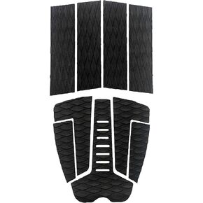 Surfboard Traction Pads Set, 7Pcs/9 Pieces EVA Pads for Front and Back, Adjustable with 3 Adhesive, Fits All Board Sizes (Black-B)
