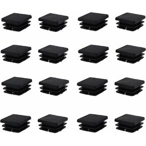 16PCS 25x25mm Black Plastic Square Tube Plug Tube Stopper Table and Chair Legs Padded Feet Suitable for Table Leg Chair Leg Rod Tube