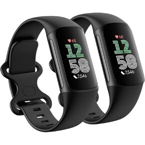 عبوتان متوافقتان مع Fitbit Charge 5 Bands/Fitbit Charge 6 Bands للنساء والرجال، أساور معصم بديلة ناعمة قابلة للتنفس وقابلة للتعديل للنساء والرجال