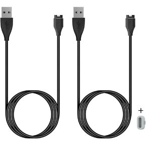 Kissmart Charger for Garmin Approach S10 S12 S40 S42 S60 S62 S70, Replacement Charging Cable Plus a Grey Charger Port Protector Anti Dust Plug (2 Pack)