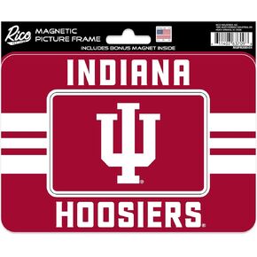 Rico Industries NCAA Indiana Hoosiers Stripes Magnetic Picture Frame (5"x6.75") & Magnet Combo Set - Home Décor - Regrigerator, Office, Kitchen