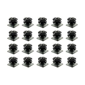 Outwater Industries Double Star Threaded Caster Insert | Heat Treated Steel | Fits 1-1/4 Inch Square 16-18 Gauge Tube | Thread: 5/16-18 | 20 Pack