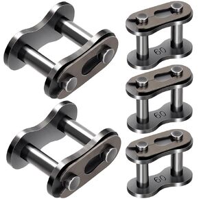 5 Pack #60 Roller Chain Connecting Link, Carbon Steel Heavy Duty Industrial Chain Links, Master Connector Link for Motorcycles Bikes Agricultural Machine Snow Remover