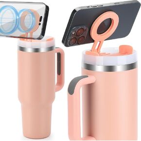 Magnetic Water Bottle Phone Holder, Gym Phone Holder Compatible for Stanley Owala Simple Modern Yeti Mag-Safe, Bosiil Water Bottle Phone for Gym, Water Bottle Tumbler Accessories for Women Men, Pink