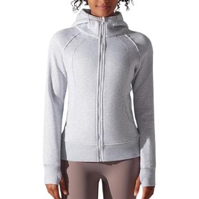 Women Fleece Full Zip Hoodie Jackets with Pockets Casual Spring Fall Thickened Sweatshirts for Running Workout