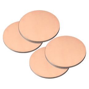 uxcell Pure Copper Sheet, 4pcs 1 3/4" x 0.08" 12 Gauge T2 Copper Metal Round Plate for Crafts, Electrical Repairs