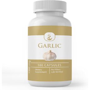 Pure Original Ingredients Garlic Capsules, (100 Capsules) Always Pure, No Additives Or Fillers, Lab Verified (100 Capsules)