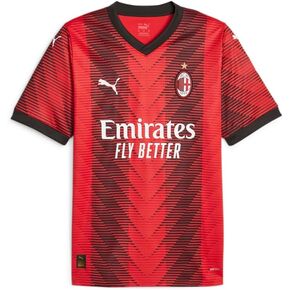 PUMA Men's AC Milan Home Jersey 23/24 (as1, Alpha, s, Regular, Regular) Red/Black