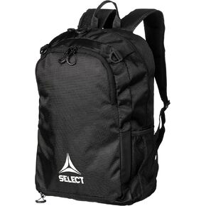 SELECT Milano Soccer Backpack with net pouch for ball, Black/White