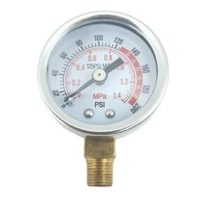 Air Compressor Gauge 0-200 PSI 2" Dial Size thread into any 1/8-NPT Air Compressor fits Air Tank Accessory W10055