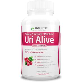 Uri Alive Extra Strength Urinary Support Supplement for Urinary Tract, Bladder, Gut Flora, and Immune System Health
