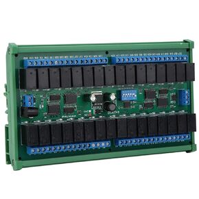 32 Channel RS485 Serial Port Relay Module 12V Remote Control Switch PLC Board with Rail Box and Six Working Modes