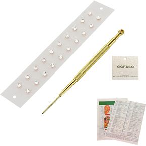 Ear Seeds Acupuncture Kit - 200 Pieces - Acupressure with Ears Seed, with Bonus Free Chart and Brass Acupressure Probe - for Balance & Wellness (silver-200pcs)