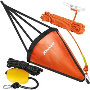 Drift Sock with Harness and Buoy Drift Anchor Kit for Fishing Boat/Kayak/Pontoon