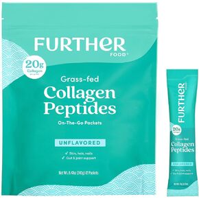 Further Food Unflavored Collagen Peptides Powder, Grass-Fed Pasture-Raised Hydrolyzed Type 1 & 3 Protein Gut Health