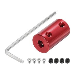 MECCANIXITY 6mm to 6mm Bore Rigid Coupling 25mm Length 14mm Dia Aluminum Alloy Shaft Coupler Connector for 3D Printers DIY Car Boat Red 12pcs, with 12pcs Coupling,1pcs Wrench,96pcs Screws