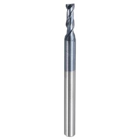 uxcell Carbide Square End Mill, 3/32" Dia AlTiN BN Coated 2 Flutes Milling Bit Cutter, for Hardened Steel Cast Iron Alloy Metal, 1/8" Shank 9/32" Cut Length 1-1/2" Long HRC50