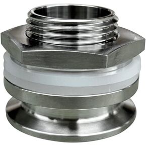 1.5" Tri Clamp Bulkhead Distiller Brewing Tri Clamp Bulkhead 304 Stainless Steel Weldless Brew Pot Tri Clamp Bulkhead Homebrew Kettle Bulkhead for thickness kettle