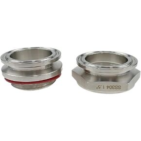 Weldless 1.5" TC Triclamp Bulkhead - Double Sided 304 Stainless Steel Homebrew Kettle Bulkhead
