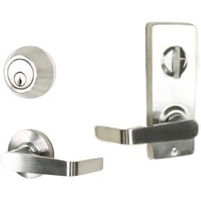 NUSET Richmond Commercial Grade 2 Entry Interconnected Lever and Deadbolt Lock multifamily entrances, Military-housing entrances, Hotel/Motel Buildings, Satin Stainless