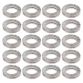 ECSiNG 20PCS M6 Wedge Manganese Steel Washers Double Stack Locking Washers Outer Diameter 10.8mm Thickness 2mm for Distribute Pressure from Bolts and Nuts