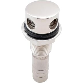 Marine Grade Stainless Steel 316 Fuel Gas Tank Vent with Mounting Gasket Hardware Fitting for 5/8inch Hose (1pc)
