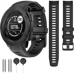 Waterproof Band Compatible with Garmin Instinct Watch Bands, 22mm Soft Silicone Replacement Watch Strap for Garmin Instinct 2 / Instinct Esports/Solar/Tactical Wristband