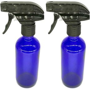 8oz Cobalt Blue Glass Bottles with Durable Trigger Sprayers - (2 Pack)