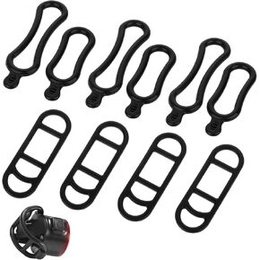 10 Pieces Bicycle Light Silicone Straps Bike Silicone Mount Band Rubber Light Strap Replacement Bike Flashlight Mount Band Black Cycling Rubber Bands for Road Mountain Bike, Most Bicycle Light Sets