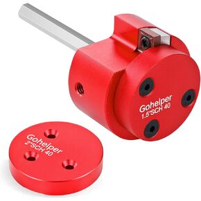 PVC Fitting Saver with 1-½-Inch and 2 Inch Head Aluminum, PVC Pipe Reamer, PVC Socket Saver with 0.315" Hex Shaft, For Water Lines, Drain Lines, Vent Lines