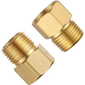 [2-Pack] APLWY 1/2" Female NPT x 1/2" Male NPT Brass Pipe Fitting Reducer Adapter (1/2"M x 1/2"F)
