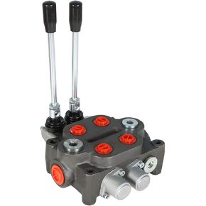 Hydraulic Directional Control Valve, 2 Spool 25 GPM Hydraulic Loader Valve, BSPP Ports, 3000 PSI Directional Control Valve For Tractors Loaders Tanks