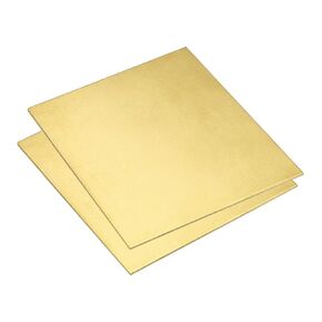 uxcell 2Pcs Brass Sheet, 4" x 4" Metal Sheets 0.08" Thickness H62 Brass Plates for DIY Crafts, Electrical, Repairs, Industry