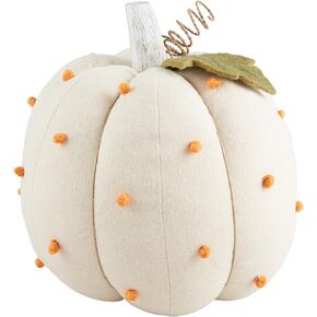 Mud Pie Dotted Stuffed Pumpkin, Cream