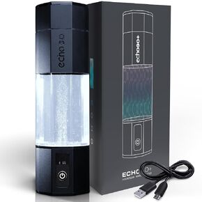 Echo Go+ Hydrogen Water Bottle - Water Ionizer Up to 4.5PPM - SPE & PEM Hydrogen Water Generator - Gary Brecka Recommended - Alternative to Hydrogen Water Pitcher - Black Hydrogenated Water Bottle in Saudi Arabia
