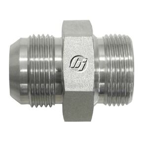 Brennan Industries 7005-08-16 Steel Straight Conversion Adapter Fitting, 3/4"-16 Male JIC x M16 x 1.5 Male Metric Straight Thread